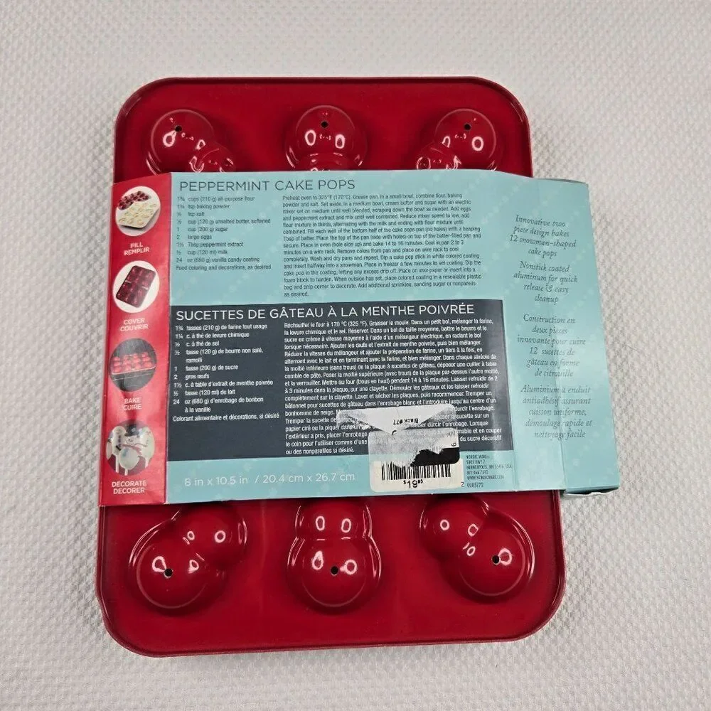 NEW Nordic Ware Snowman Cake Pops Baking Pan